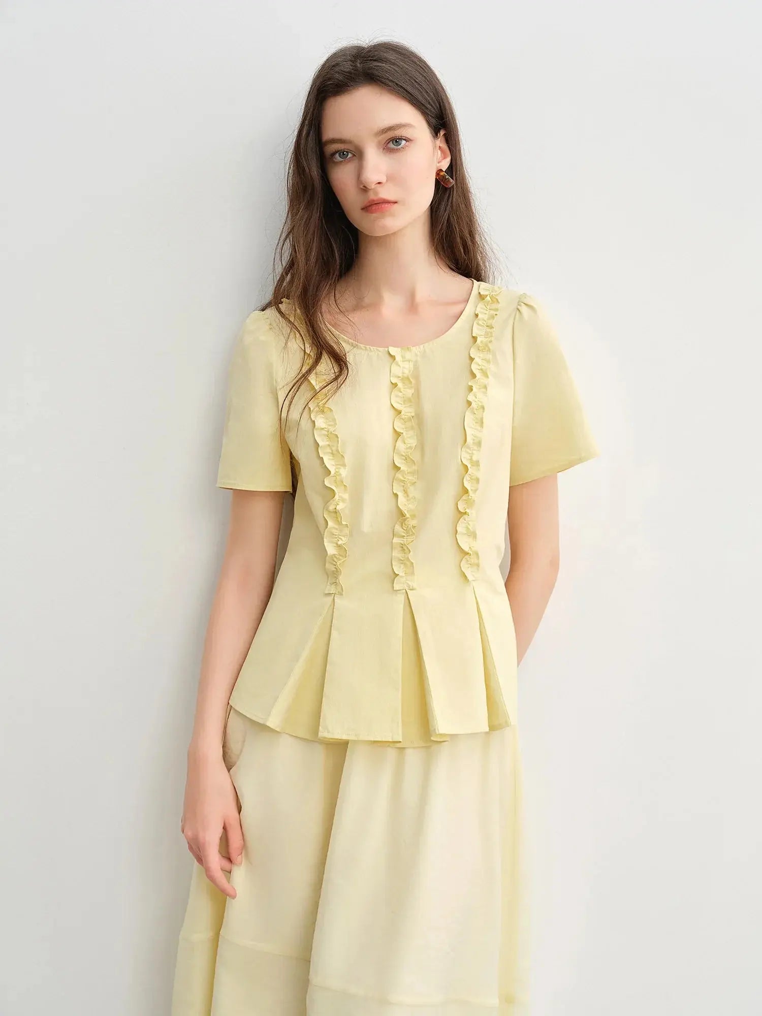 Sweet Youthful Plus Size Pleated Top