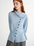 Chic Plus Size Irregular Collar Knit Sweater