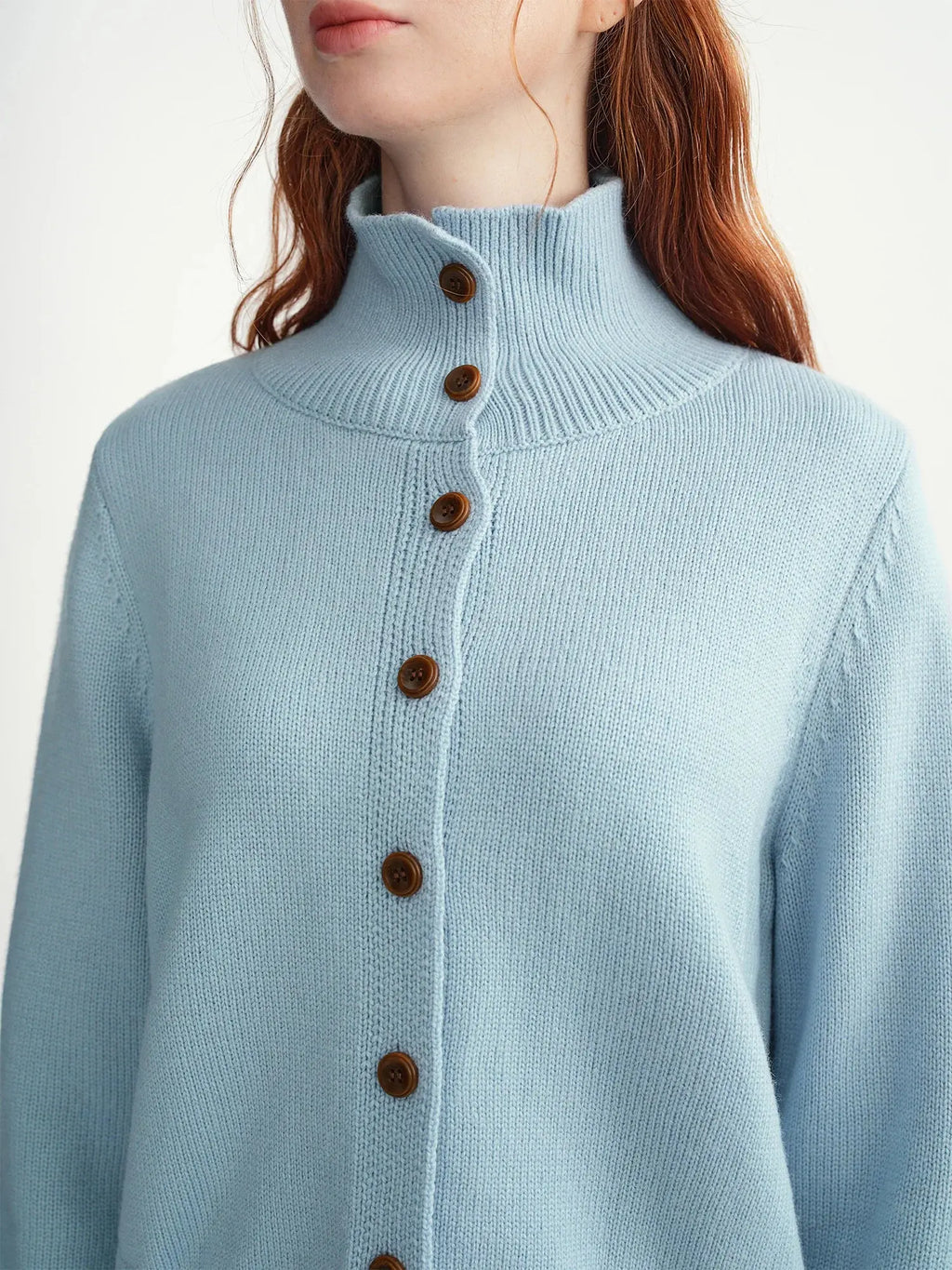 Women’s Wool Knitted Cardigan - Soft Ribbed Winter Sweater
