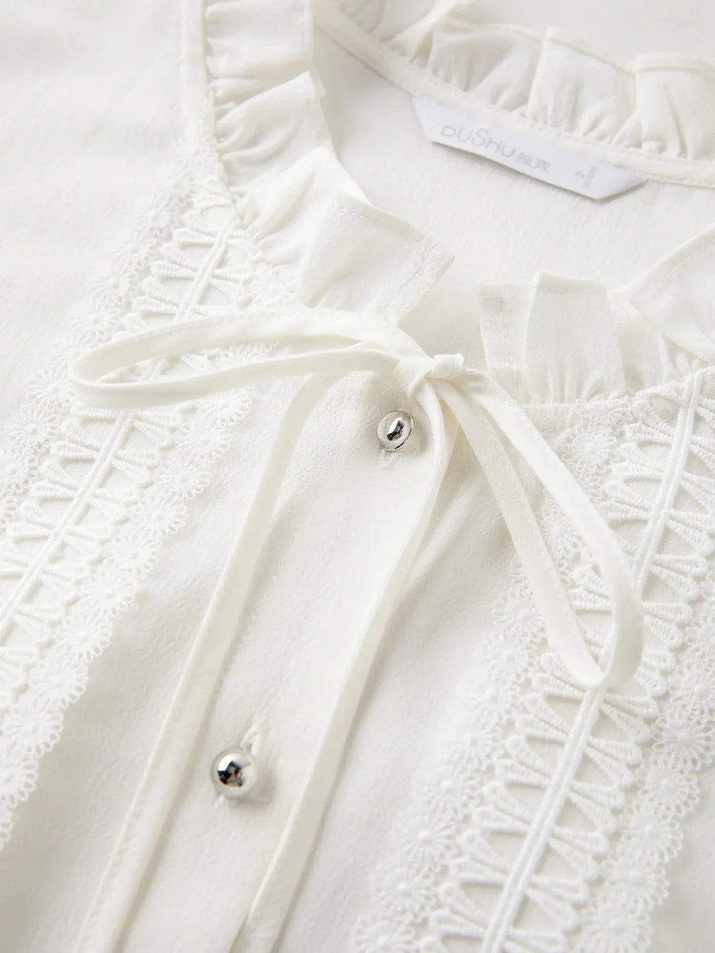 French-Style Tie-Front White Shirt