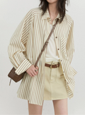 Women’s Oversized Striped Blouse Casual Spring Shirt