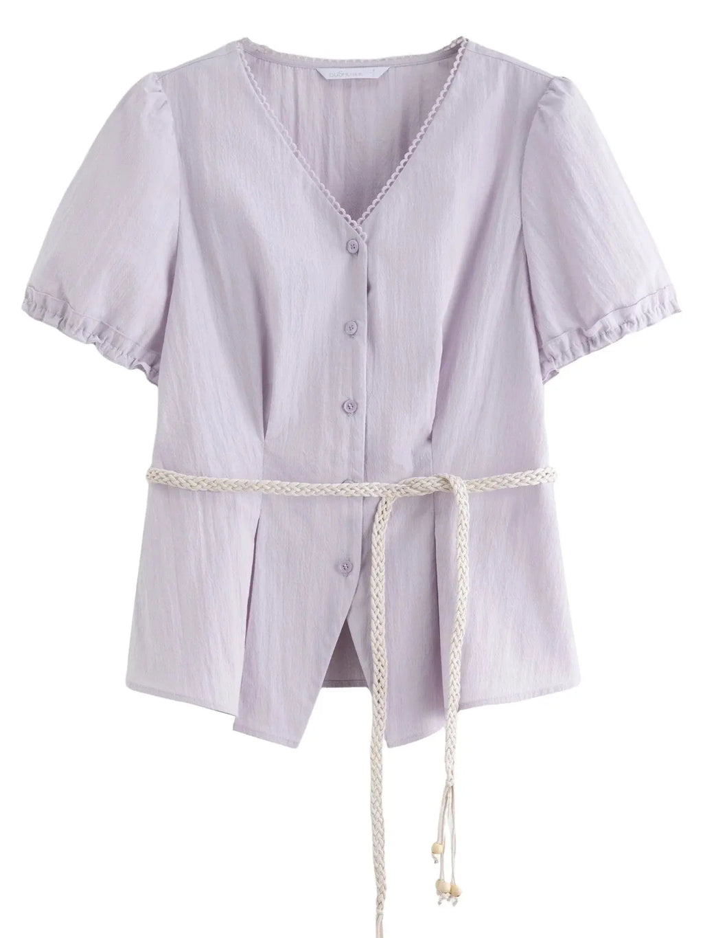 Summer V-Neck Top with Textured Pleats
