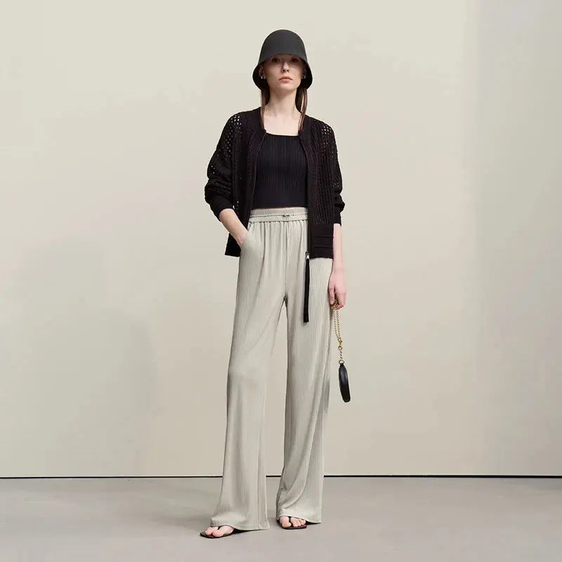 Versatile Knitted Wide-Leg Pants