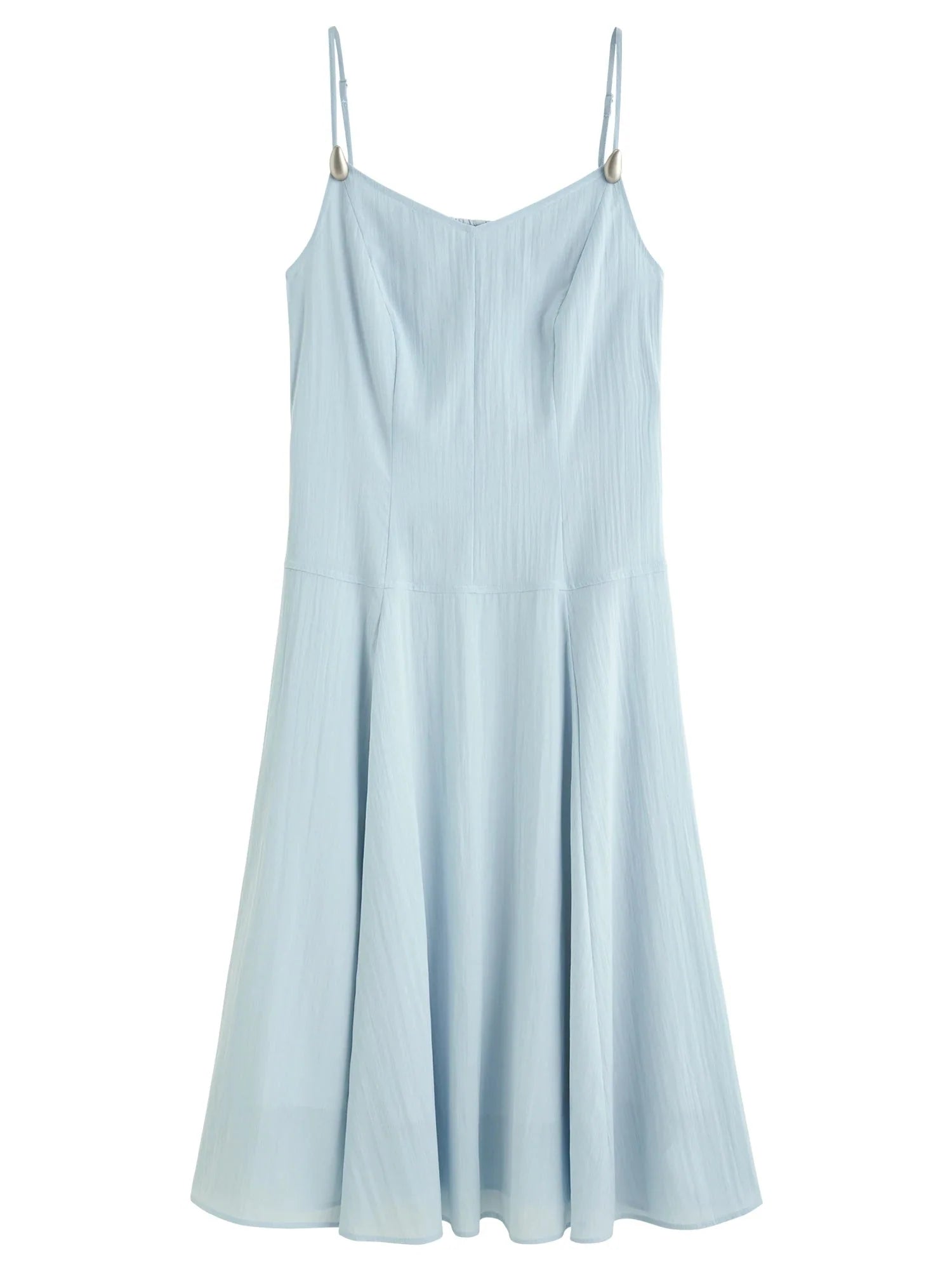 Plus Size V-Neck Water Drop Buckle Dress Summer Temperament