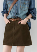 Women’s Retro High-Waisted Corduroy A-Line Skirt