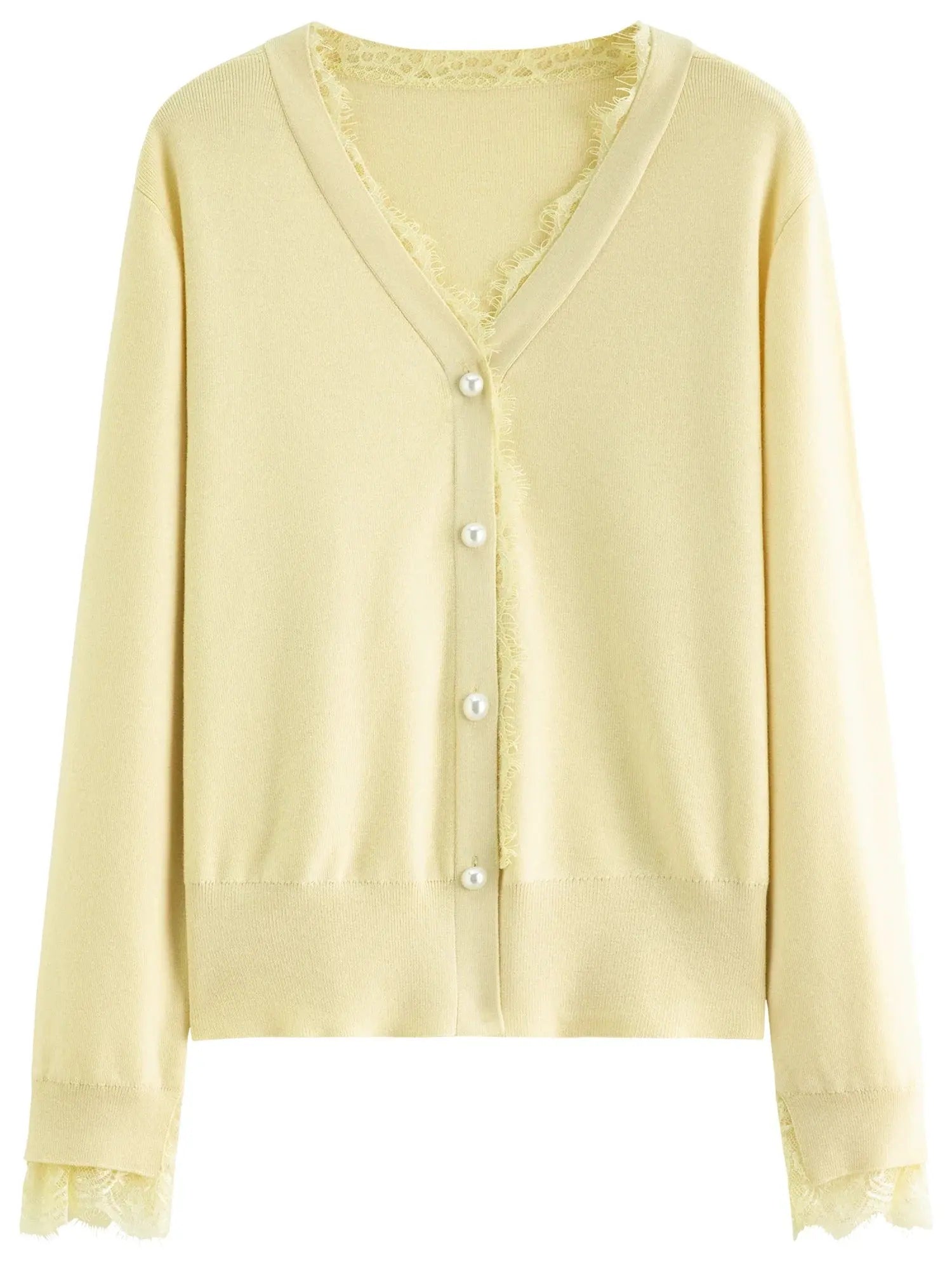 Chic Lace-Trimmed Plus Size Cardigan