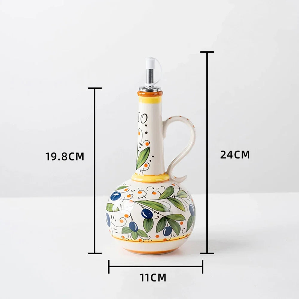 Olio d'Oliva Hand-Painted Ceramic Oil Dispenser
