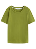Women's Knit Top Green & Gray Layered Two-Piece Knit