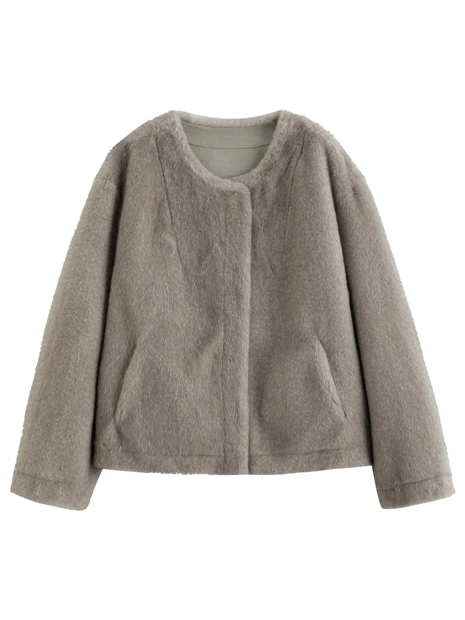 Elegant Plus Size Faux Mink Coat