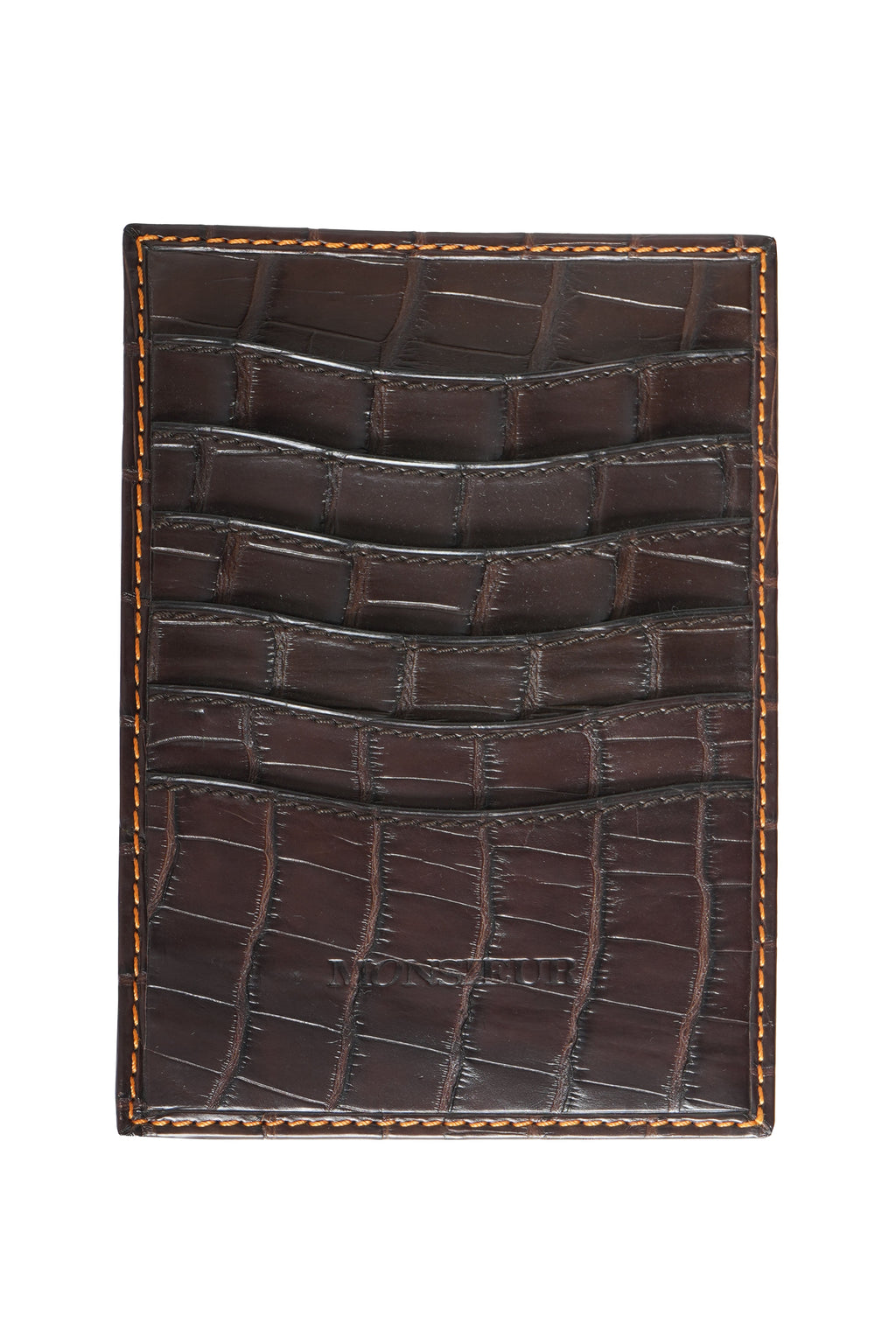 Tardini Full-Grain Calfskin-Alligator Leather Cardholder