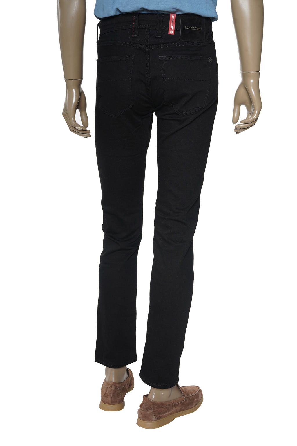 Tramarossa Solid Black Denim Pants