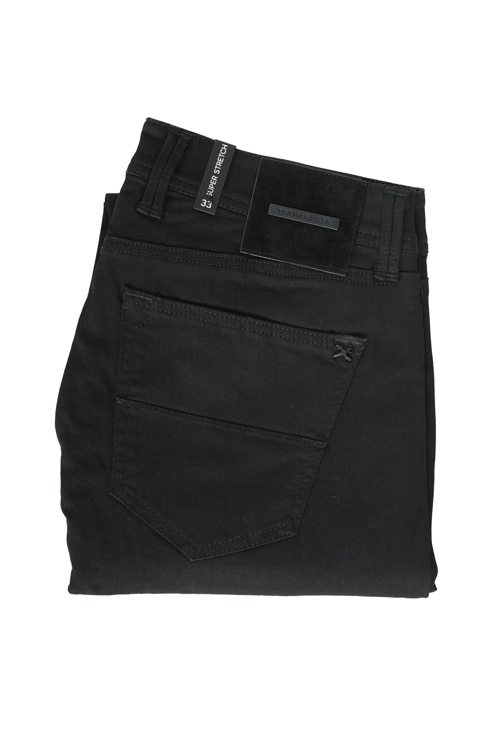 Tramarossa Solid Black Denim Pants