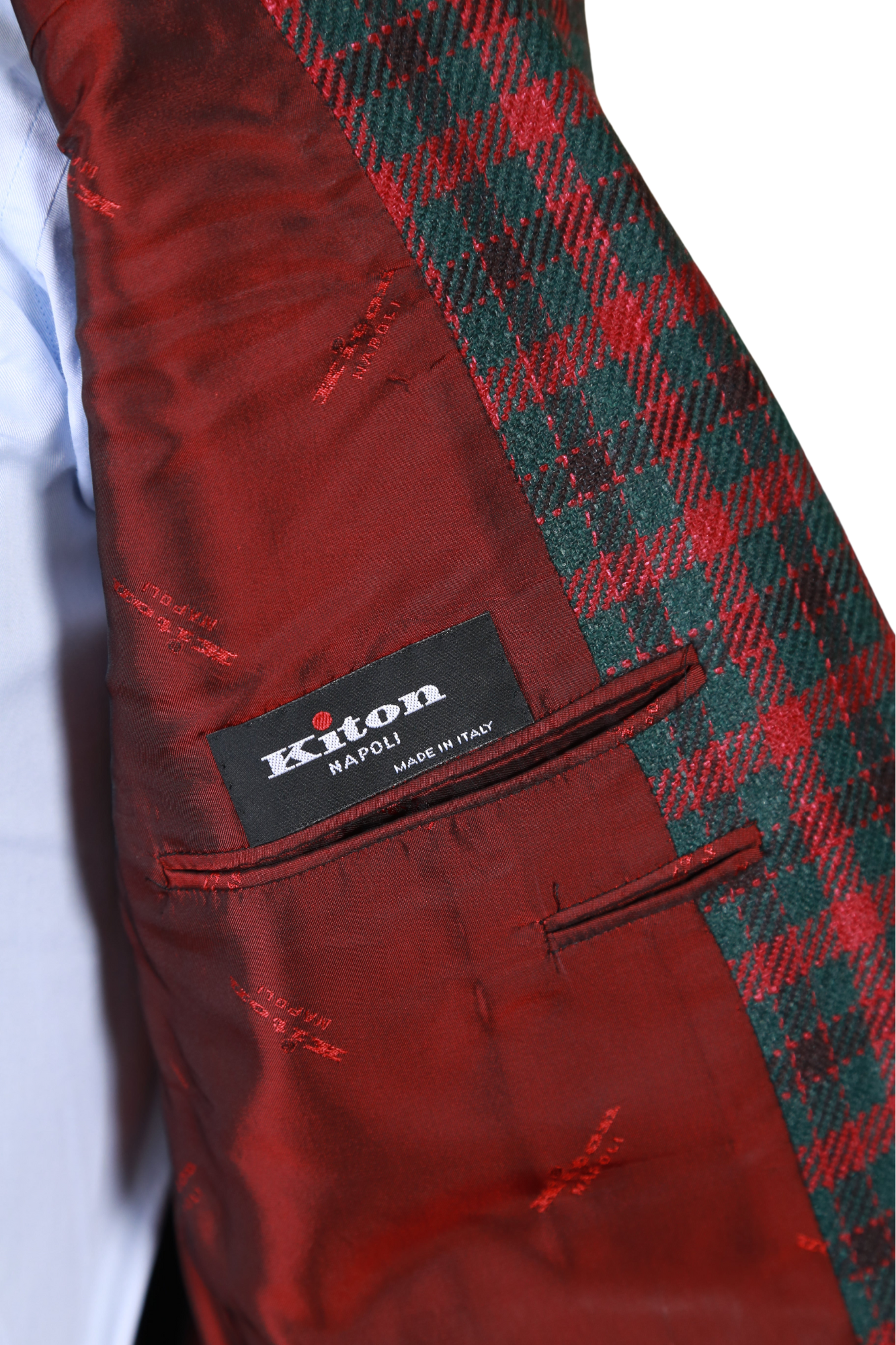 Kiton Checked Cashmere-Silk Sport Jacket