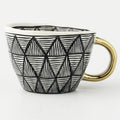 Lechsi Hand Painted Gold Handle Ceramic Mugs