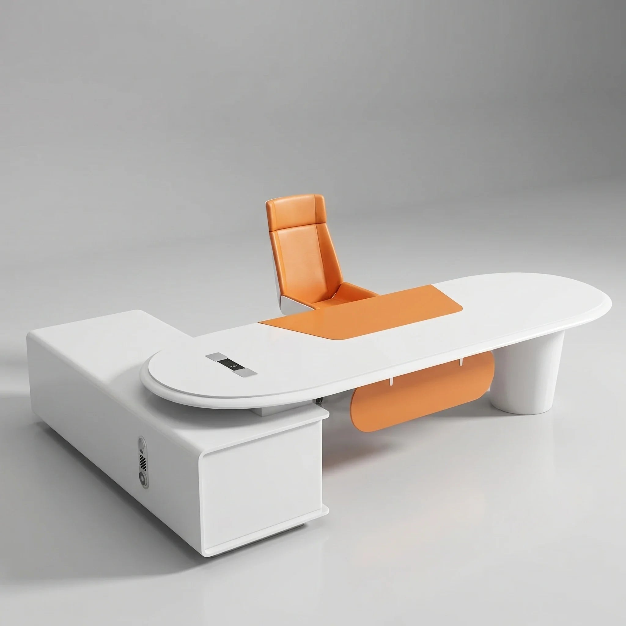 Gauss · White L-Shaped Executive Desk