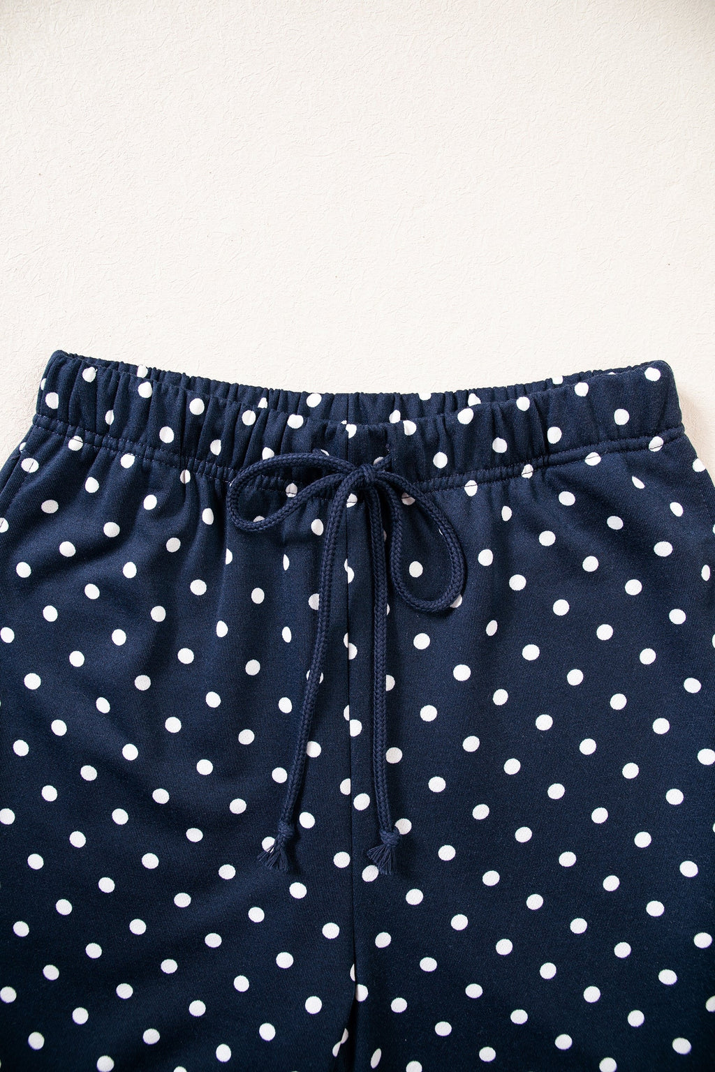 Jane Polka Dot Drawstring Wide Leg Long Sleeve Top Pant Set