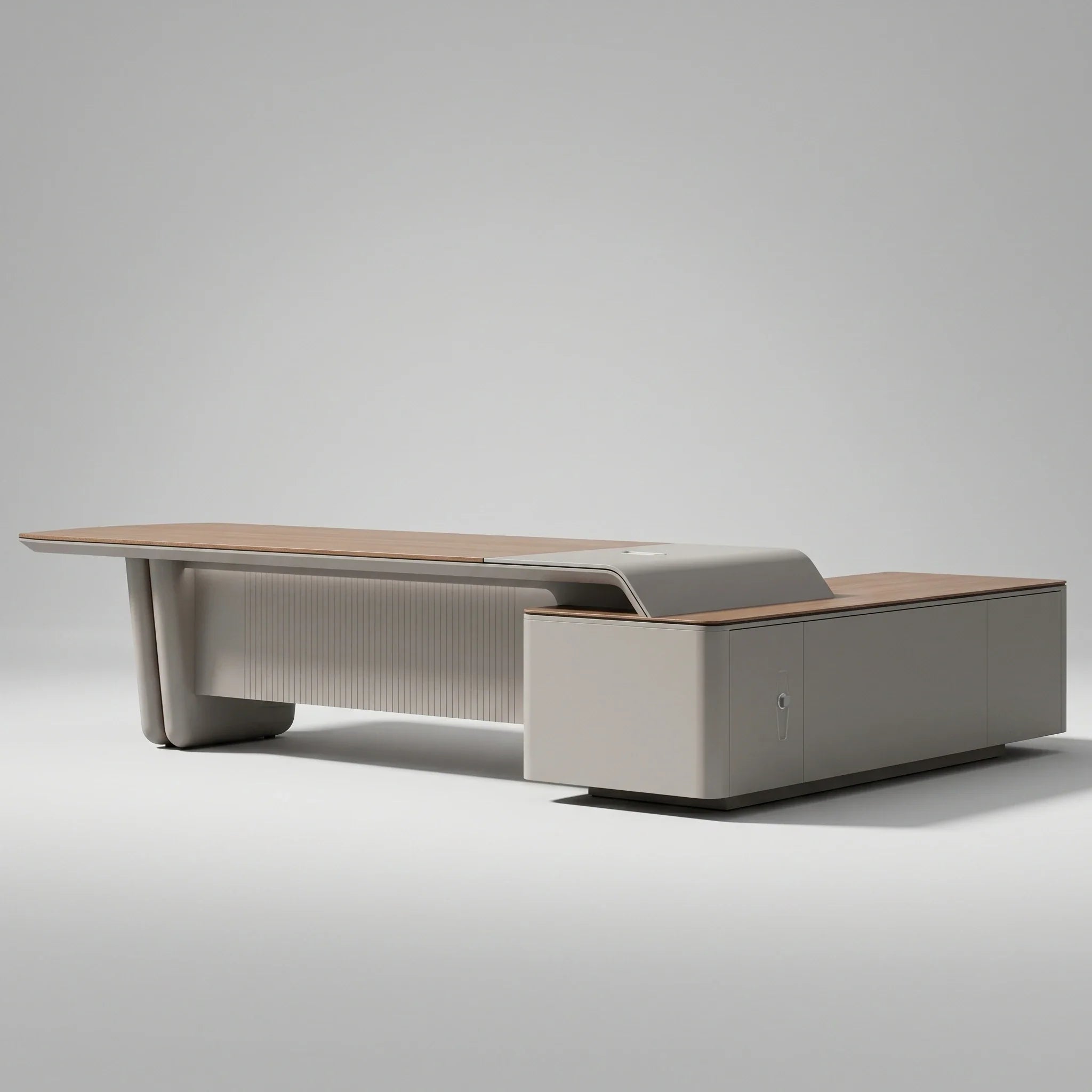 Caster · Modern L-Shaped Executive Desk