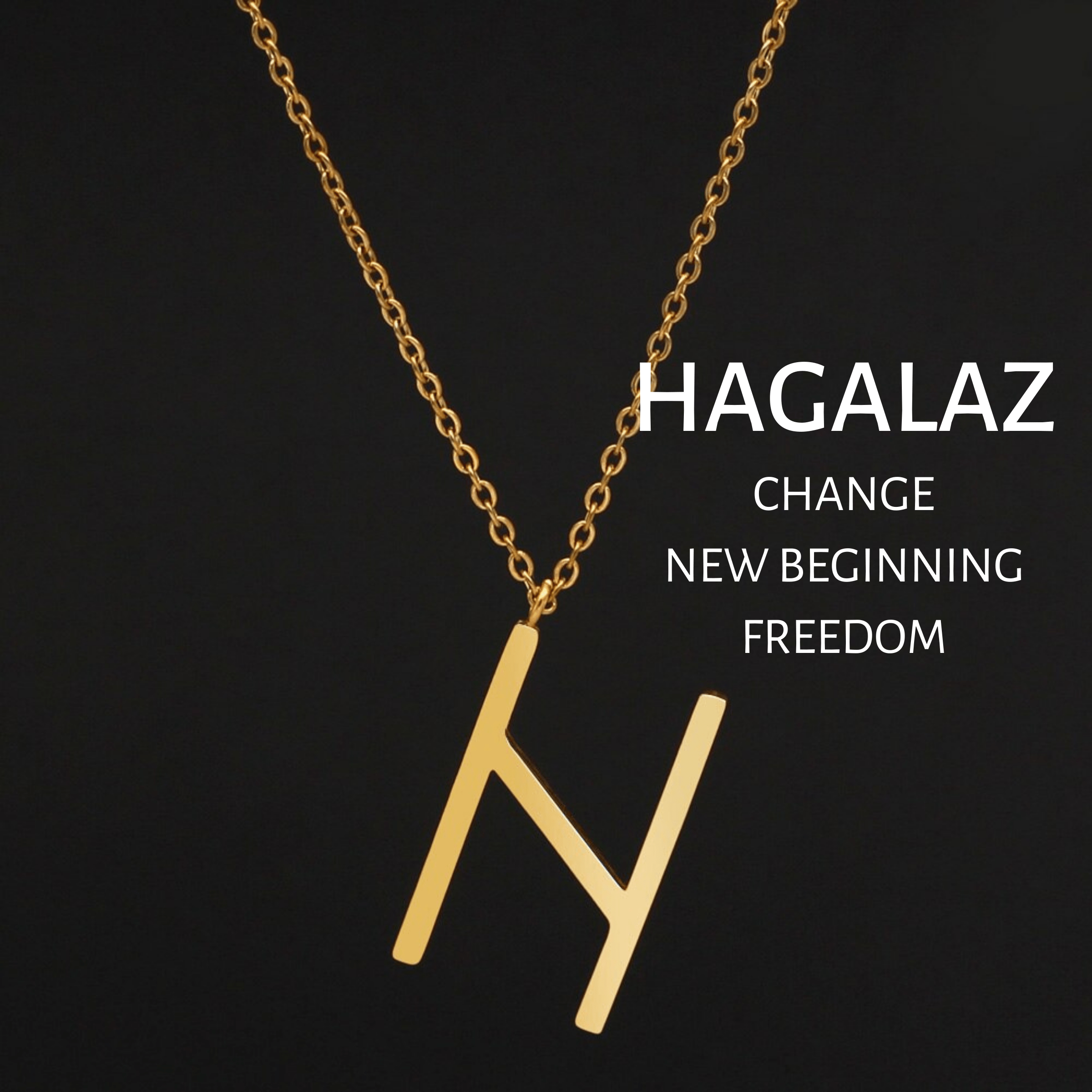 Viking Runes Tunic Stainless Steel Gold Necklaces
