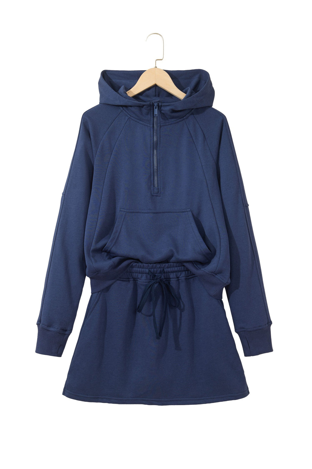 Mary Long Sleeve Zip-Up Top Elastic Waist Skort Set