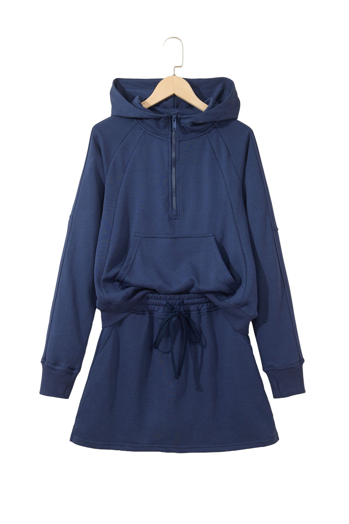Mary Long Sleeve Zip-Up Top Elastic Waist Skort Set