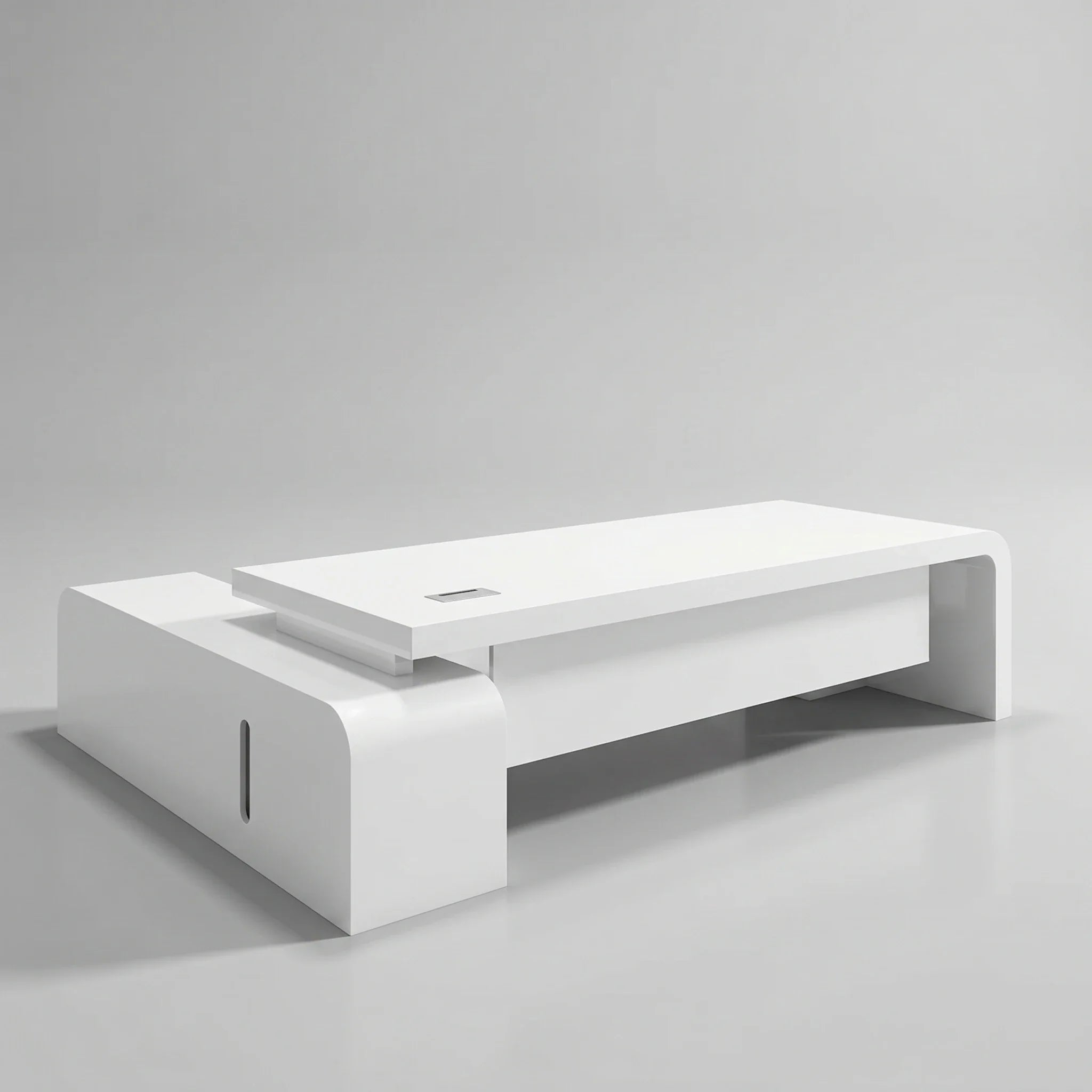 Halcyon · White L-Shaped Executive Desk