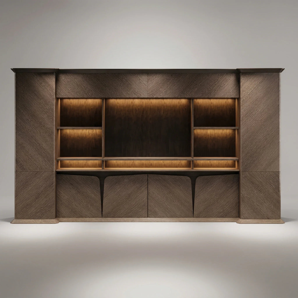 Brandy · Office Shelves w/ Integrated Lighting & Storage