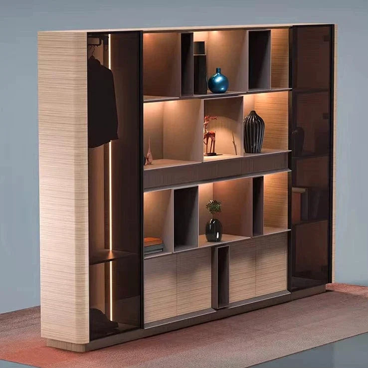 Sonum · Office Shelving Wall Unit w/ Integrated Lighting & Storage Cabinets