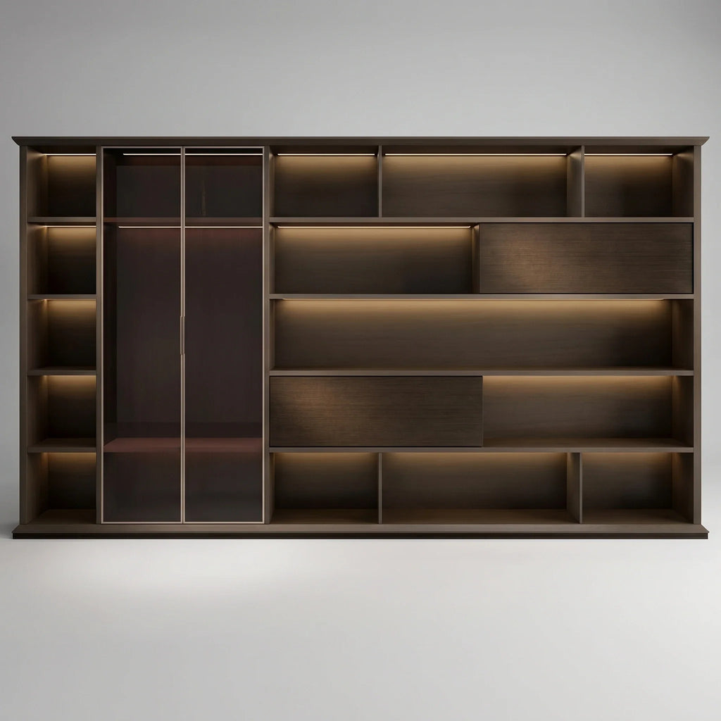 Altus · Office Library Wall Shelves w/ Integrated Lighting