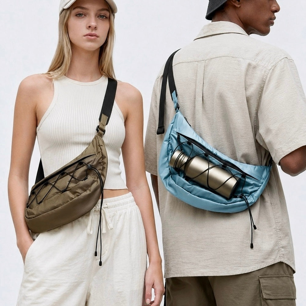 Airy Nylon Crescent Sling Bag
