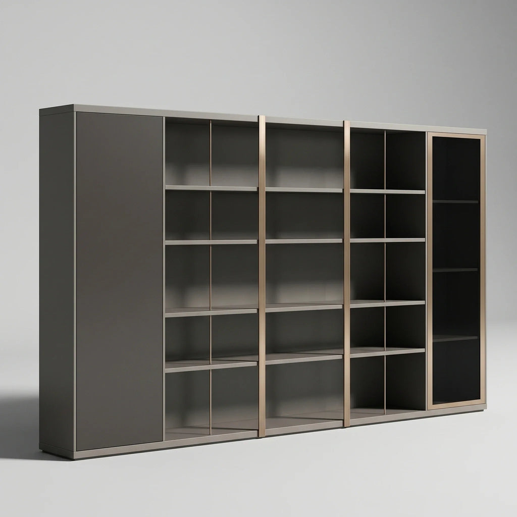 Heather · Office Shelves w/ Lighting & Wardrobe Storage