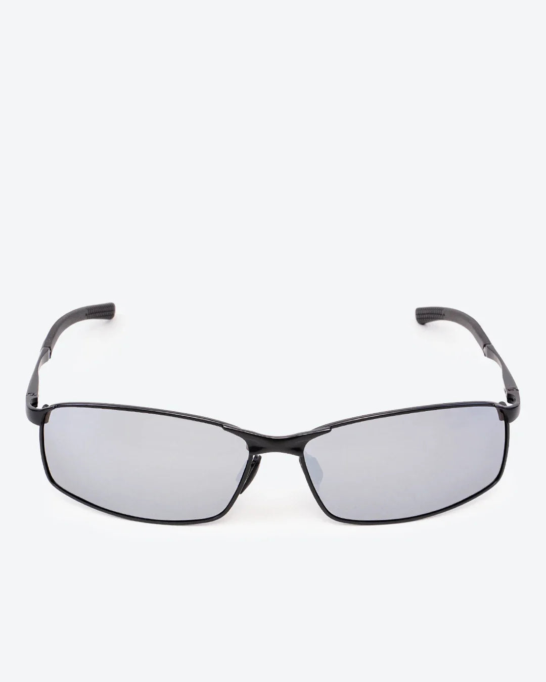 THEO - Silver Mirrored Polarized Lenses, Satin Black Frame