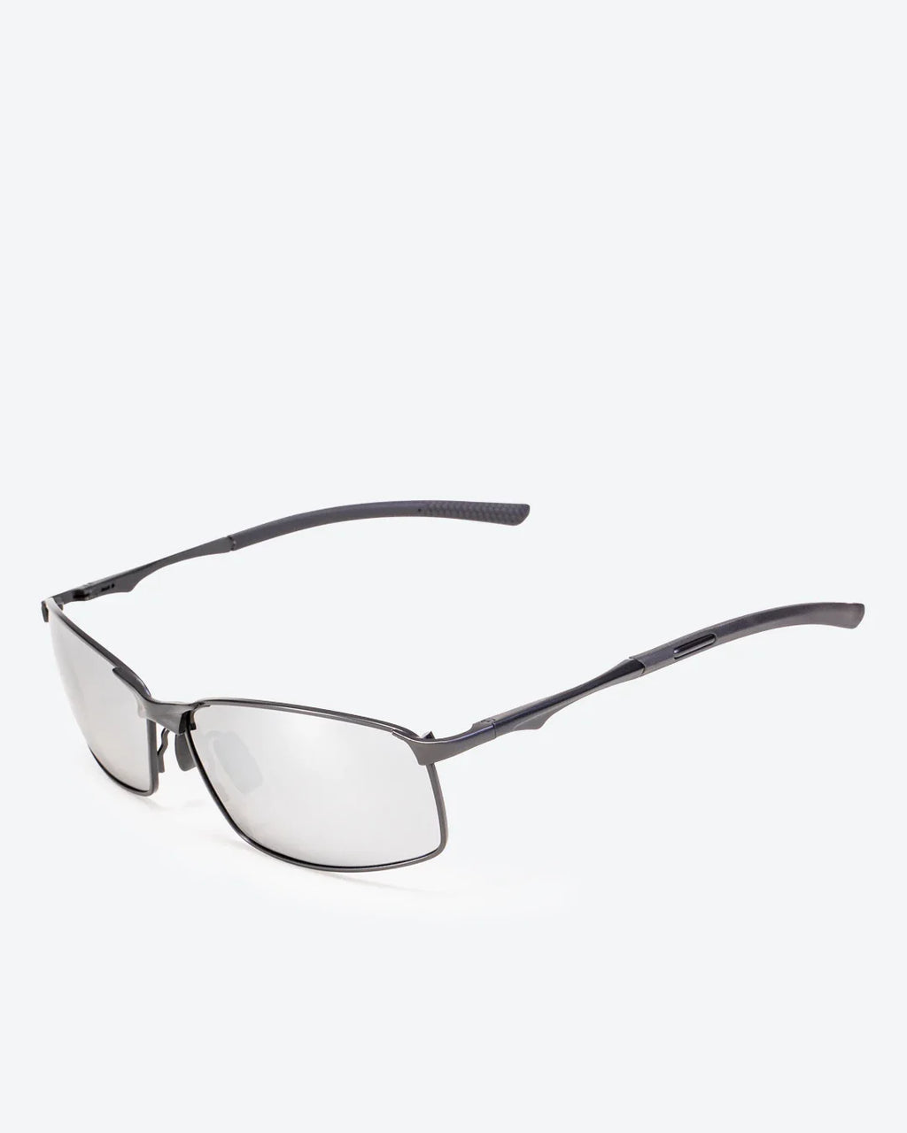 THEO - Silver Mirrored Polarized Lenses, Satin Black Frame