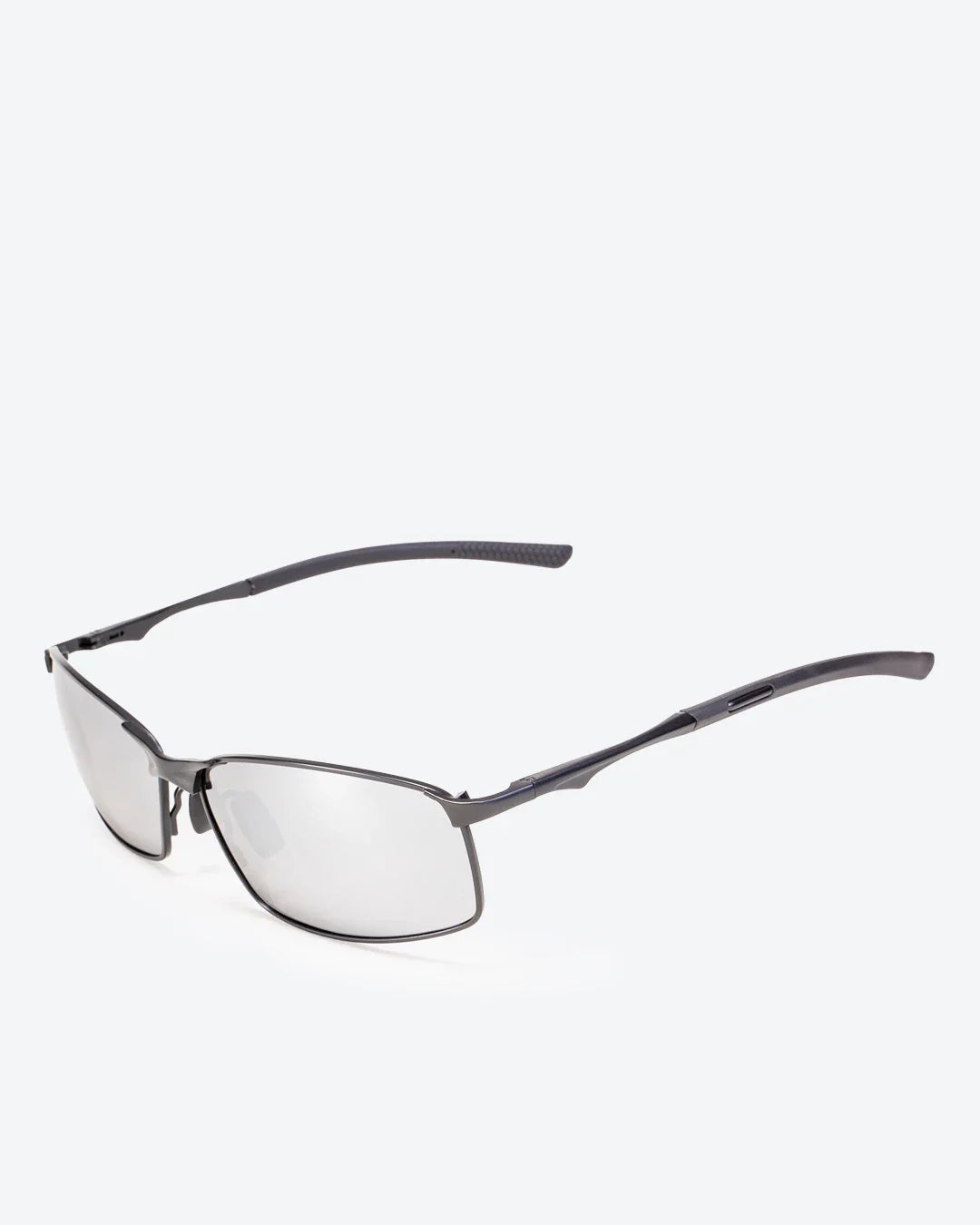 THEO - Silver Mirrored Polarized Lenses, Satin Black Frame