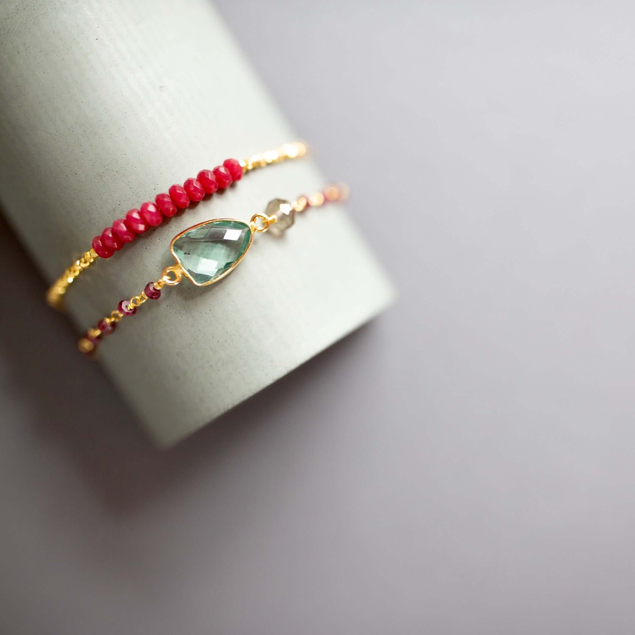 Green Amethyst Gold Isla Bracelet