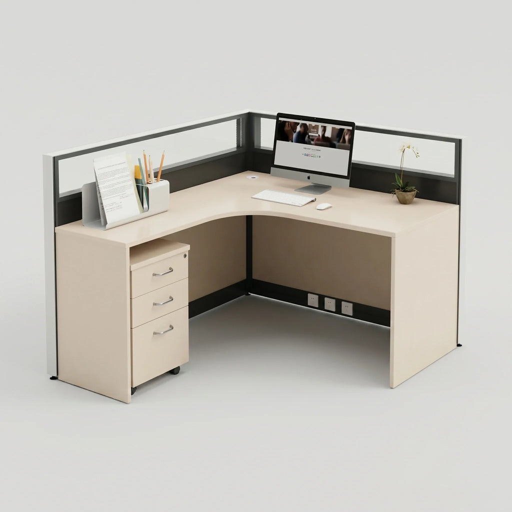 Remy · L-Shaped Cubicle Workstation