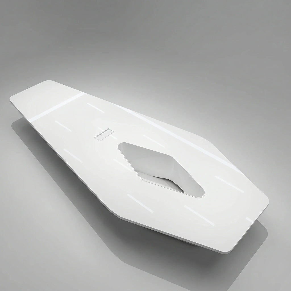 Vertix · White Conference Room Table, Tapered Hexagon