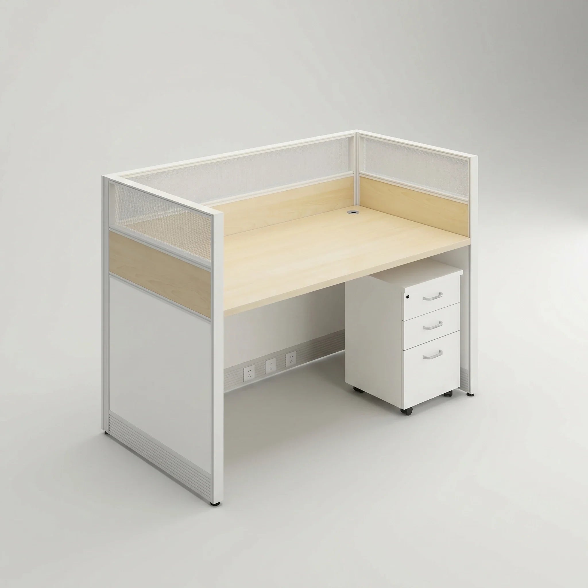 Mira · Standard Cubicle Workstation, White