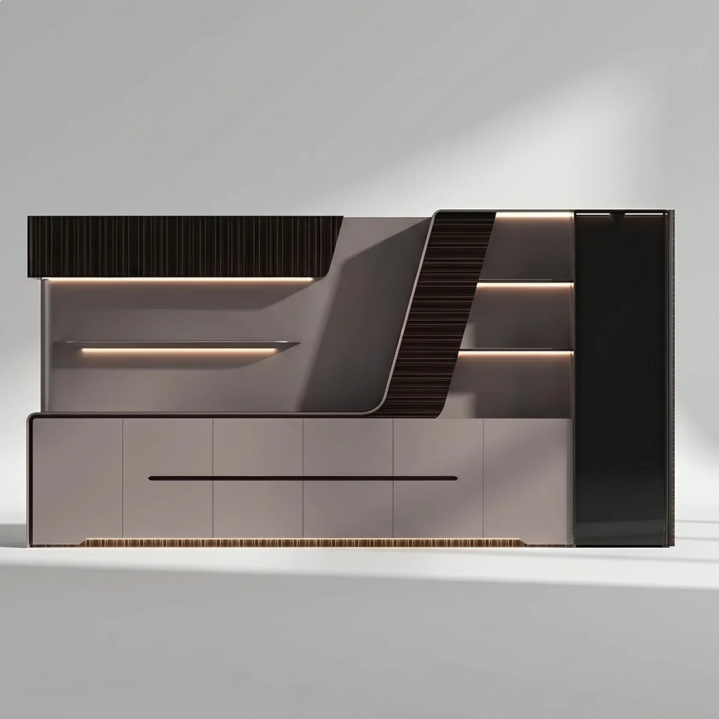 Velor · Modern Office Shelves w/ Lighting & Storage