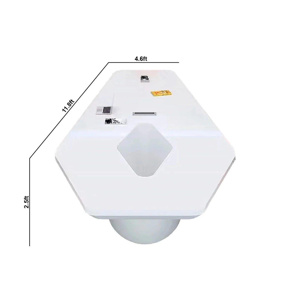 Vertix · White Conference Room Table, Tapered Hexagon