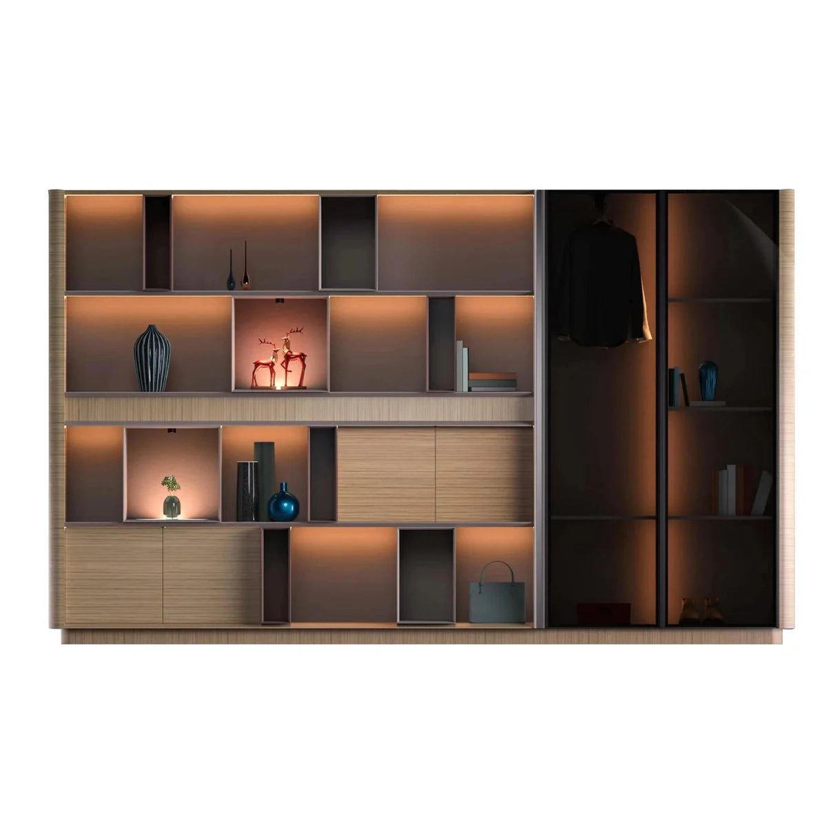 Sonnet · Office Shelves w/ Integrated Lighting