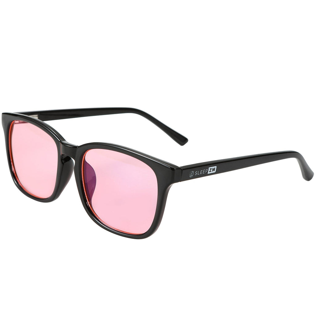 Night-time FL-41 Rose Blue Light Blocking Glasses - Black
