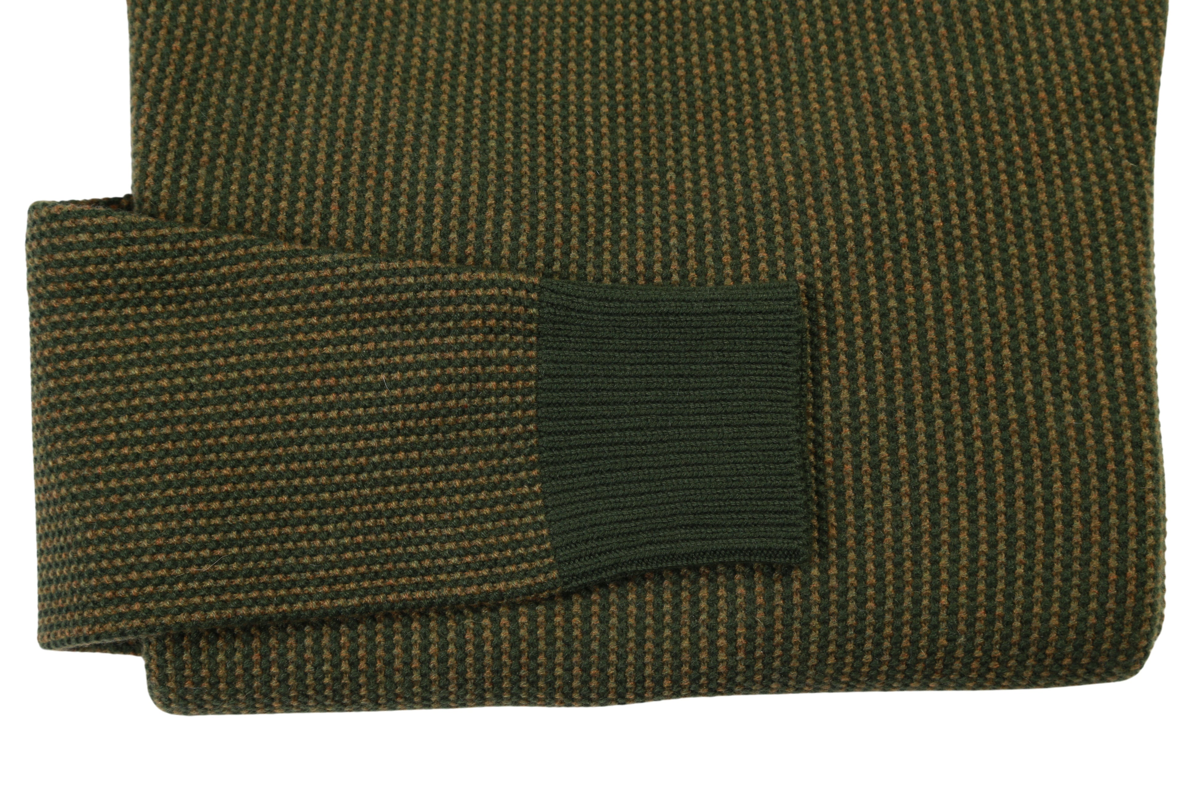 Manrico Olive-Green Textured Cashmere Crewneck Sweater