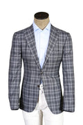 Kiton Plaid Wool-Silk-Linen Sport Jacket