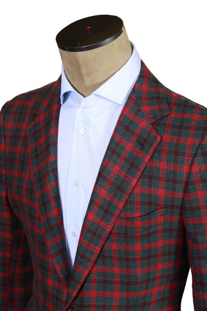 Kiton Checked Cashmere-Silk Sport Jacket