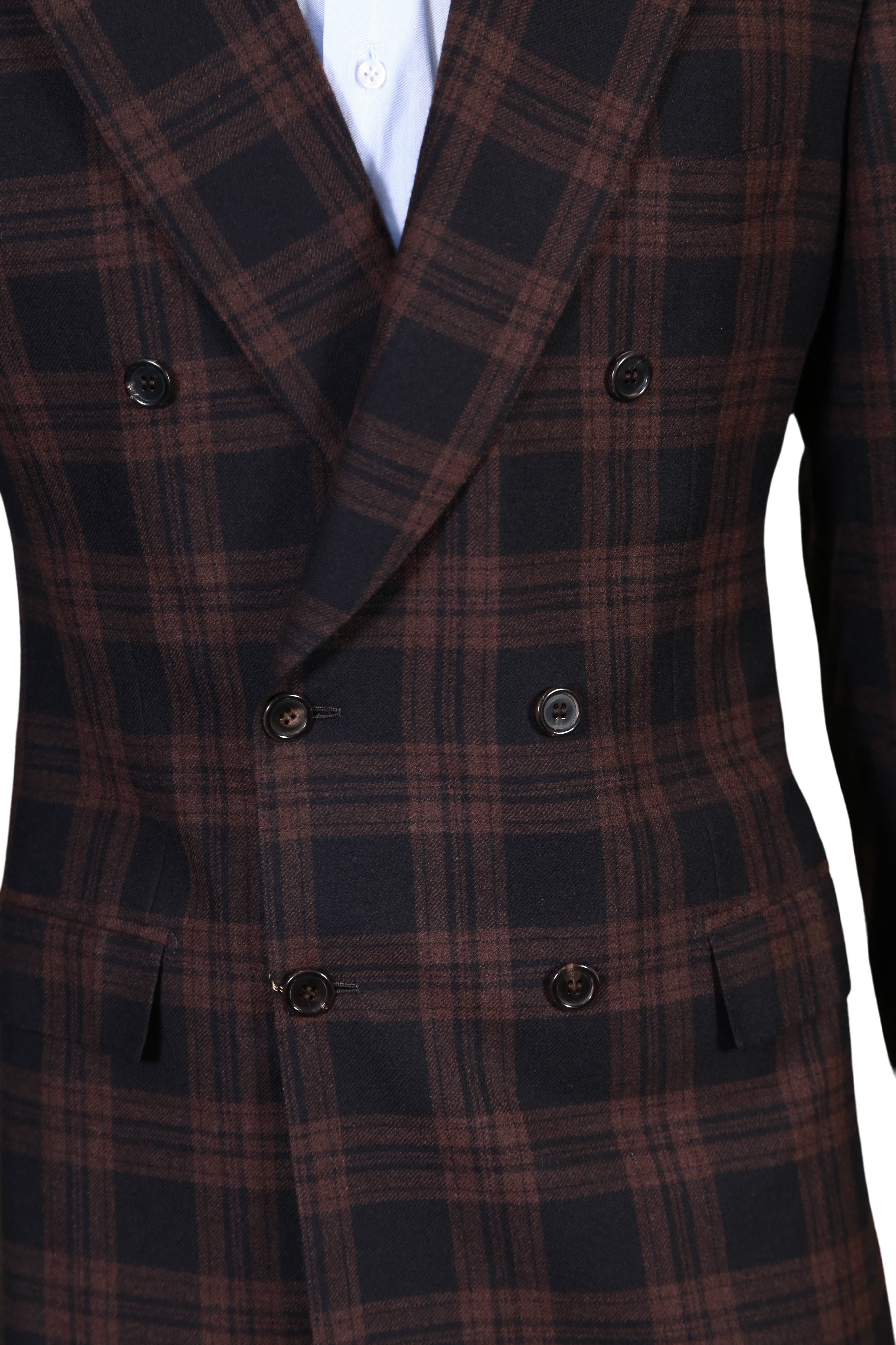 Brioni Plaid Double Breasted Wool Sport Jacket