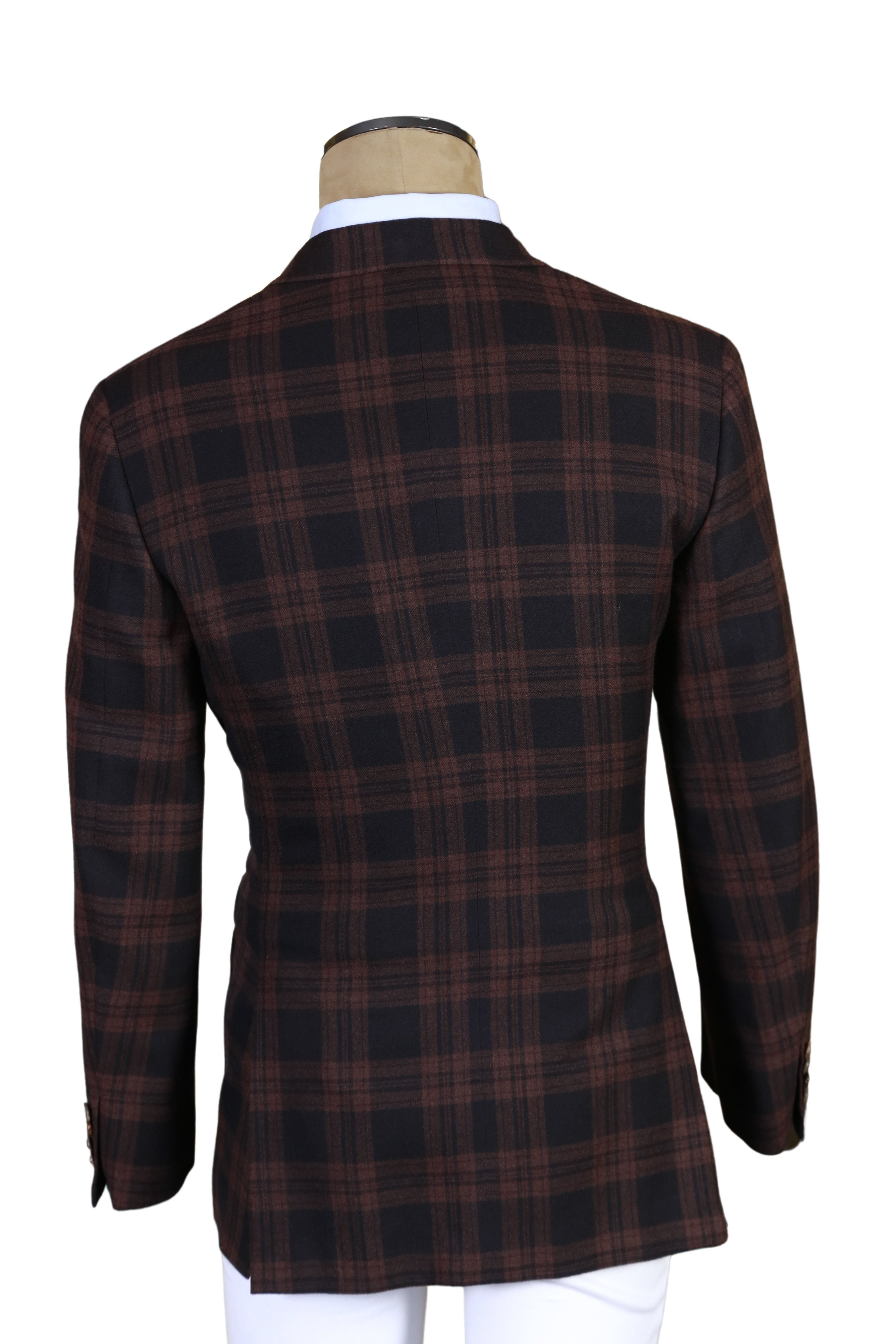 Brioni Plaid Double Breasted Wool Sport Jacket