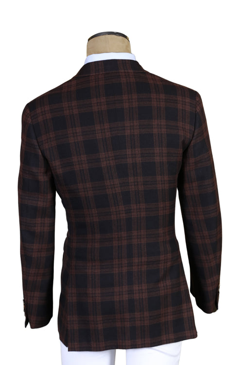 Brioni Plaid Double Breasted Wool Sport Jacket