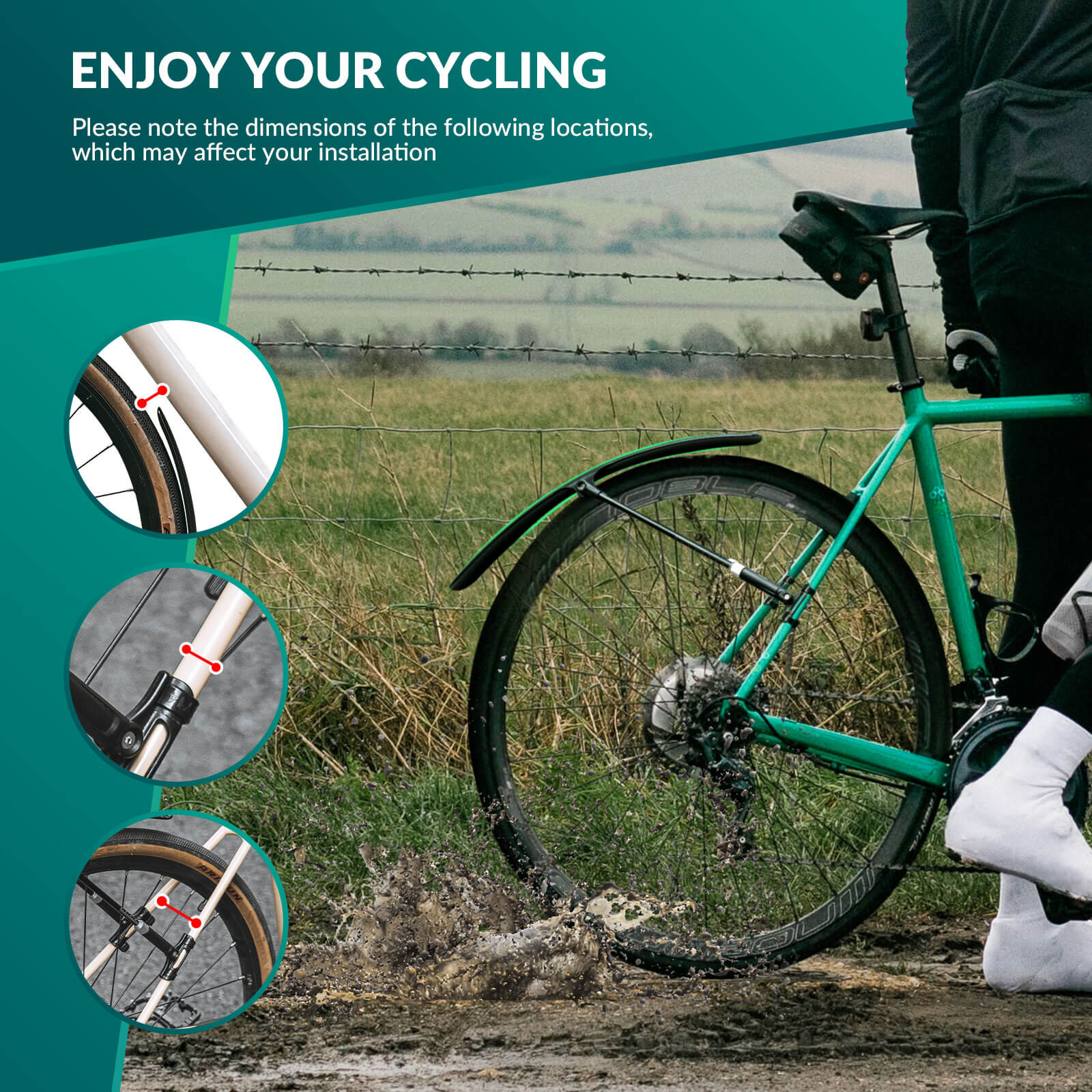 Bike Fenders for 700C Road Bikes – Quick-Release Mud Guards