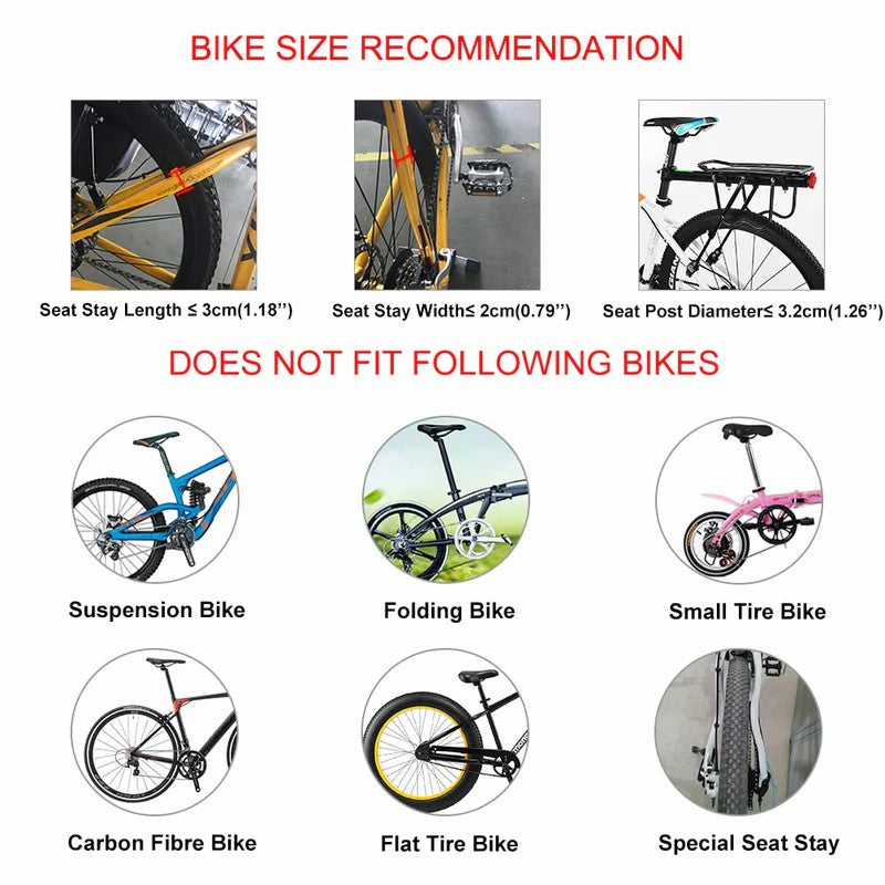 Quick Release Rear Bike Rack for Mountain Bikes