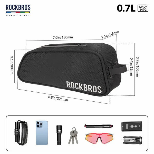 Road To Sky Bicycle Top Tube Bag Frame Bag 0.7L
